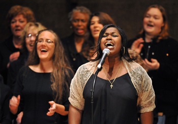 a gospel choir sings